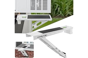 GULREAR Window Air Conditioner Support Bracket,Adjustable Anti-slip shock-absorbing mat Window AC Safe Support Bracket Installs From Inside the House Built-in bubble level window AC Mount Bracket up to 165lbs