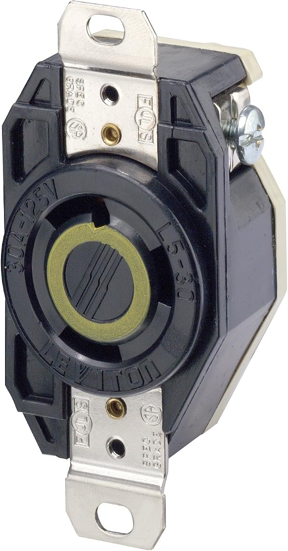 Leviton 2310 Unterputz-Steckdose 20A 125V - Industrie-Grade, Schwarz, Mit Erdung