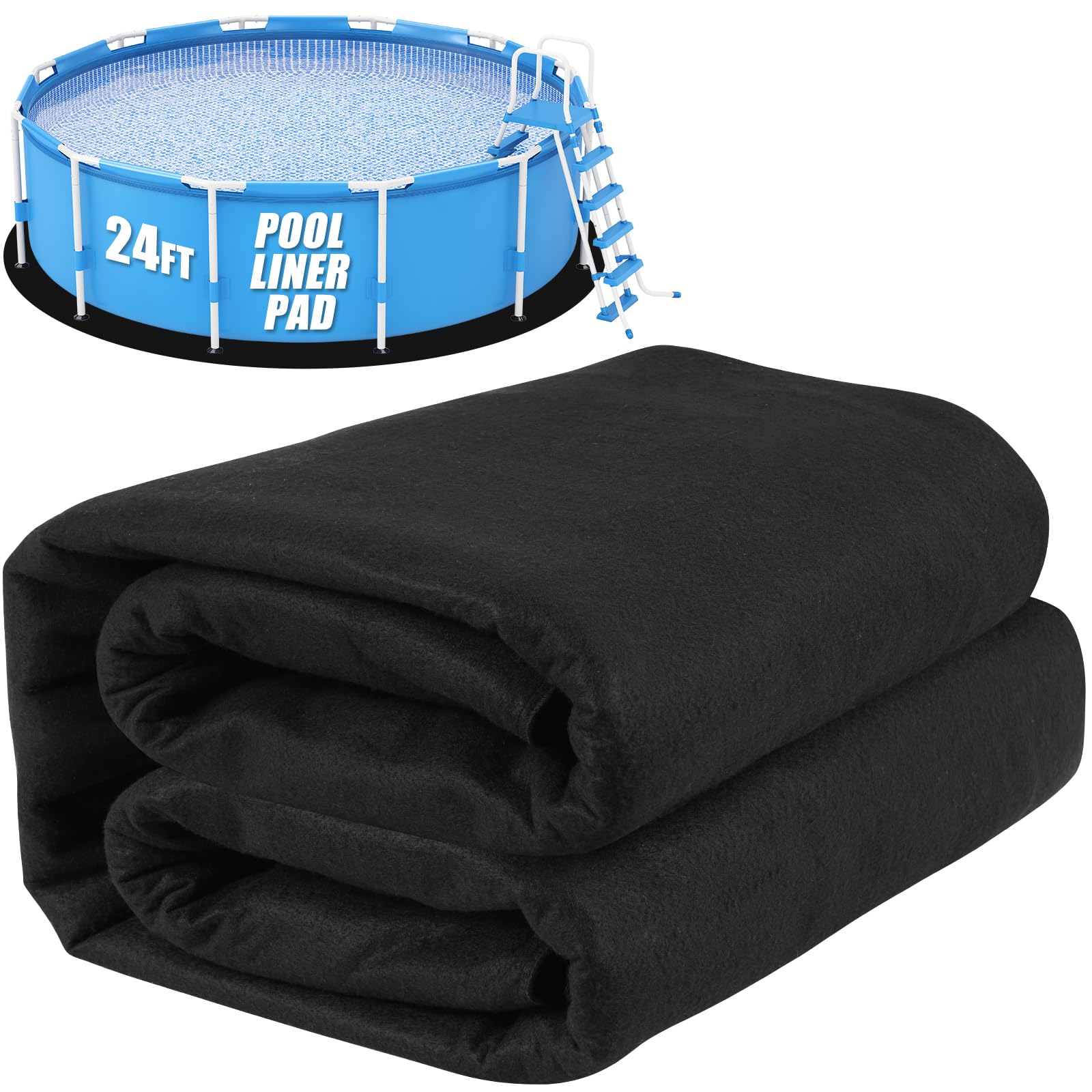 Photo 1 of 2025 Upgraded Thicker Pool Pads for Above Ground Pool, 24 FT Pool Pad - Extend Pool Liner Life, Pool Liner Pad - Pool Mats for Pool Bottom - Puncture Resistant, Under Pool Padding