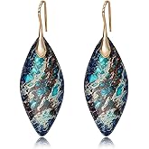 Wovanoo Natural Stone Earrings Multishape Dangle Drop Earrings Boho Stone Earring for Women