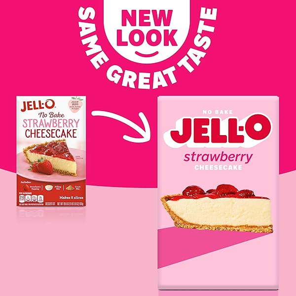 JELL-O NO BAKE STRAWBERRY CHEESECAKE DESSERT KIT WITH STRAWBERRY TOPPING( 6 CT PACK, 19.6 OZ BOXES)