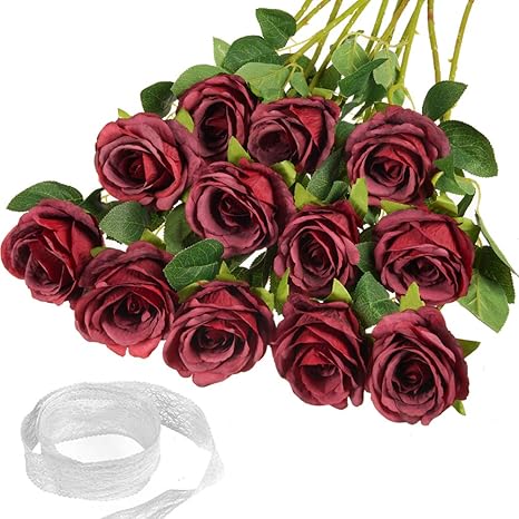 Amazon Com Plobach 12pcs Rose Artificial Flowers Silk Roses Single Long Stem Fake Rose Flower Bouquet Realistic Touch Blossom Arrangement For Wedding Bridal Shower Home Garden Decor Poppy Red Kitchen Dining Amazon Com Plobach 12pcs Rose Artificial Flowers Silk Roses Single Long Stem Fake Rose Flower Bouquet Realistic Touch Blossom Arrangement For Wedding Bridal Shower Home Garden Decor Poppy Red Kitchen Dining