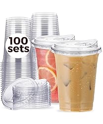 100 Pack 16 oz Clear Plastic Cups with