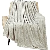 TOONOW Fleece Blanket Textured Fuzzy Plush Throw Blanket Twin Size 60" x 80", Super Soft Fluffy Bed Blanket Geometric Pattern Comfy Microfiber Flannel Blankets for Couch, Bed, Sofa, Pumice Stone