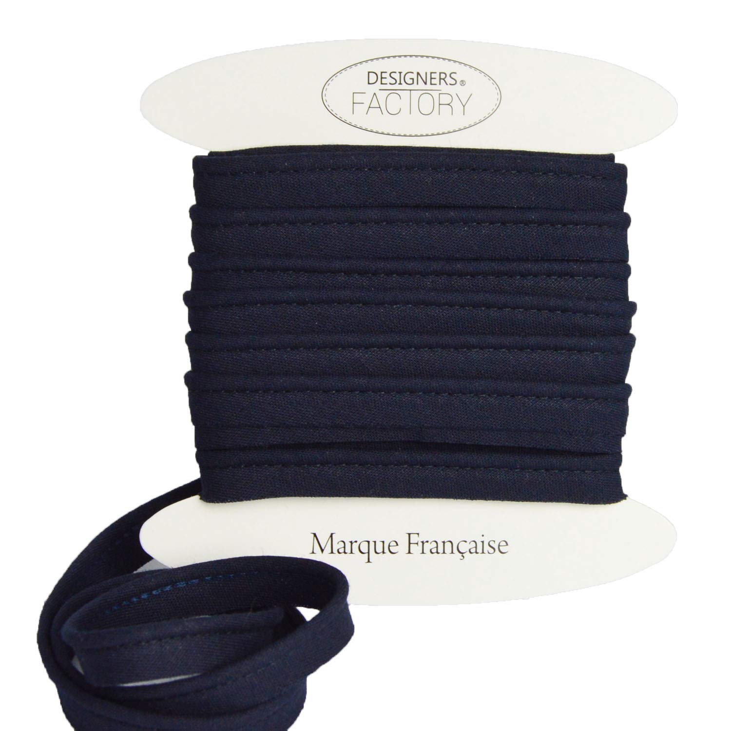 Cotton flanged Insert Piping Cord - Available in Several Colours - Flanged Piping Cord for Cushions (Marine Blue, By 5 Meters) — image 1