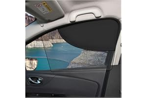 MUQIDA 2PCS Car Window Shades, Magnetic Double Layer Front Window Sunshade with Half Shade, Automotive Curtain Breathable Mes