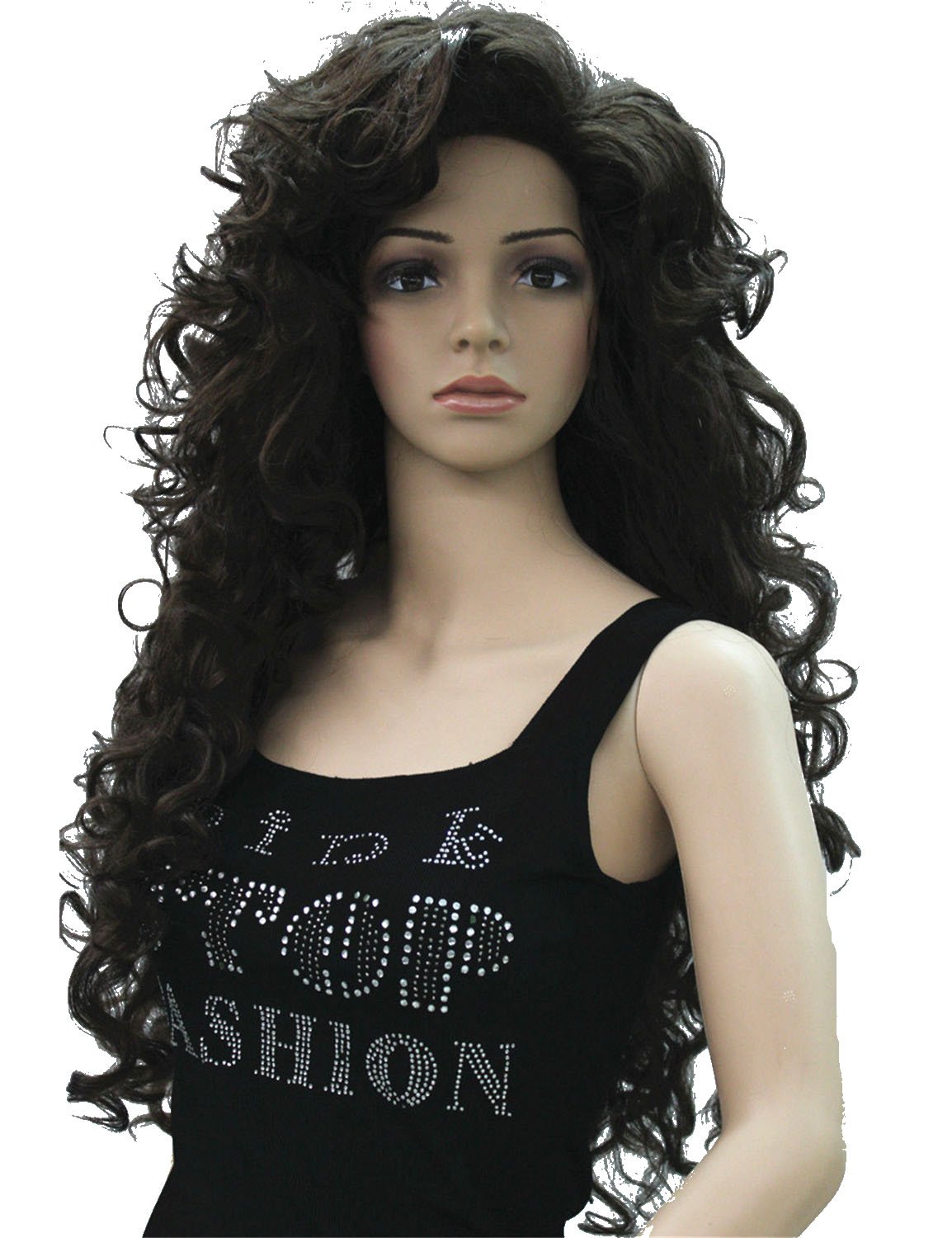 Lydell Women's wig Long Curly Hairstyles Hair Synthetic Full Wigs Brown