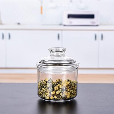 Buy Small Acrylic Storage Jar Airtight Lid With Silicone Sealing Ring Perfect Canister For Sugar Salt Tea Spices Herbs Condiments 400ml 13 5 Fluid Ounce Online In Turkey B07dsbt66g
