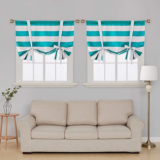 Amazon Com Deconovo Striped Light Filtering Curtains Wave Striped