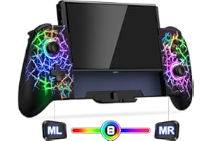 Hall Effect Switch Controller for Nintendo Switch/OLED, Wireless Switch Controller With 9 Lights Color, One-Piece Switch Joyp