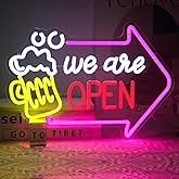 We Are Open Bar Neon Sign Beer Neon Lights Open with Arrow LED Signs for Wall Dimmable Bar Neon Light Up Sign for Man Cave Pub Restaurant Tavern Hotel Business Shop Decor 16.5 x 11.8 Inch