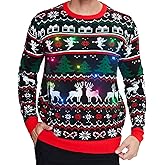 Goodstoworld Men/Women Light Up Knitted Ugly Christmas Sweater with Multi-Colored Led Flashing Lights