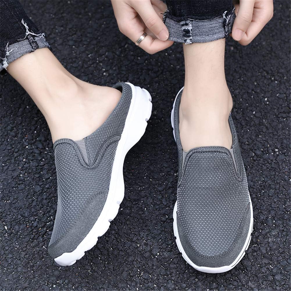  | MizHome Men's Open Back Sneaker Clogs Knit Mules Shoes Lightweight Breathable Slippers | Mules & Clogs