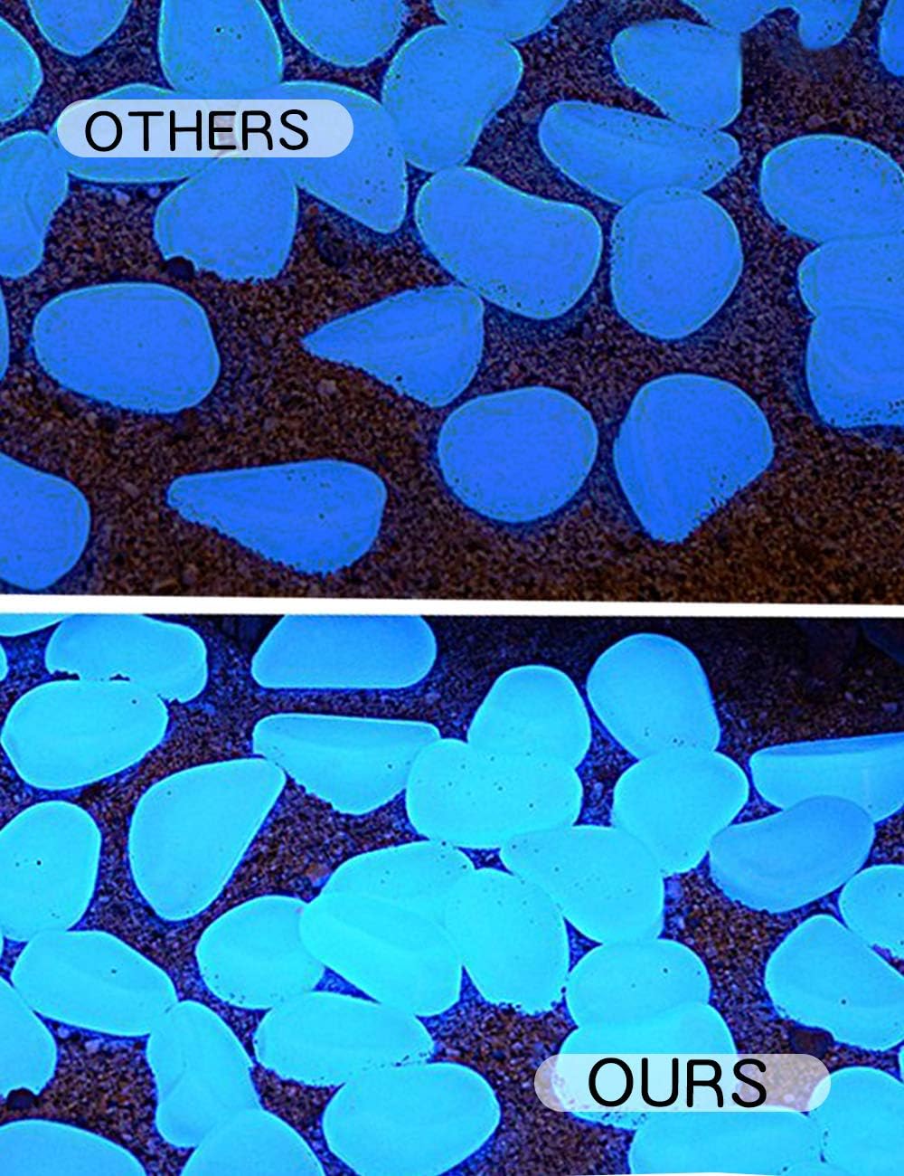 【400 Pcs】 Glow in The Dark Rocks, Glowing Stones Garden Glow in The Dark Pebbles Outdoor Decorative Stones Small Patio Decor Garden Decorations : Garden & Outdoor