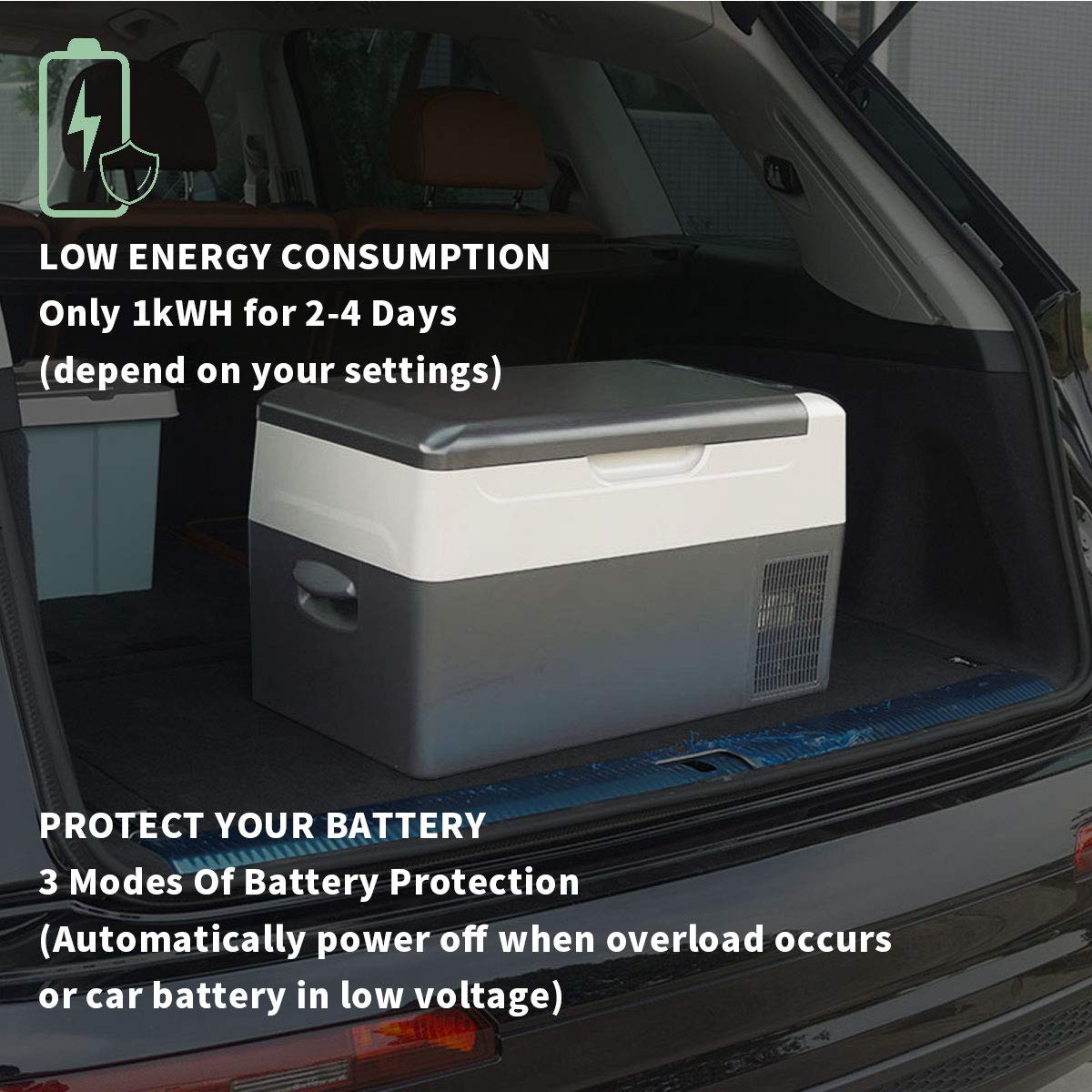 Alpicool G22 Portable Refrigerator 23 Quart Vehicle, Car, Truck, RV, Mini fridge freezer for Driving, Travel, Fishing, Outdoor -12/24V DC with USB socket