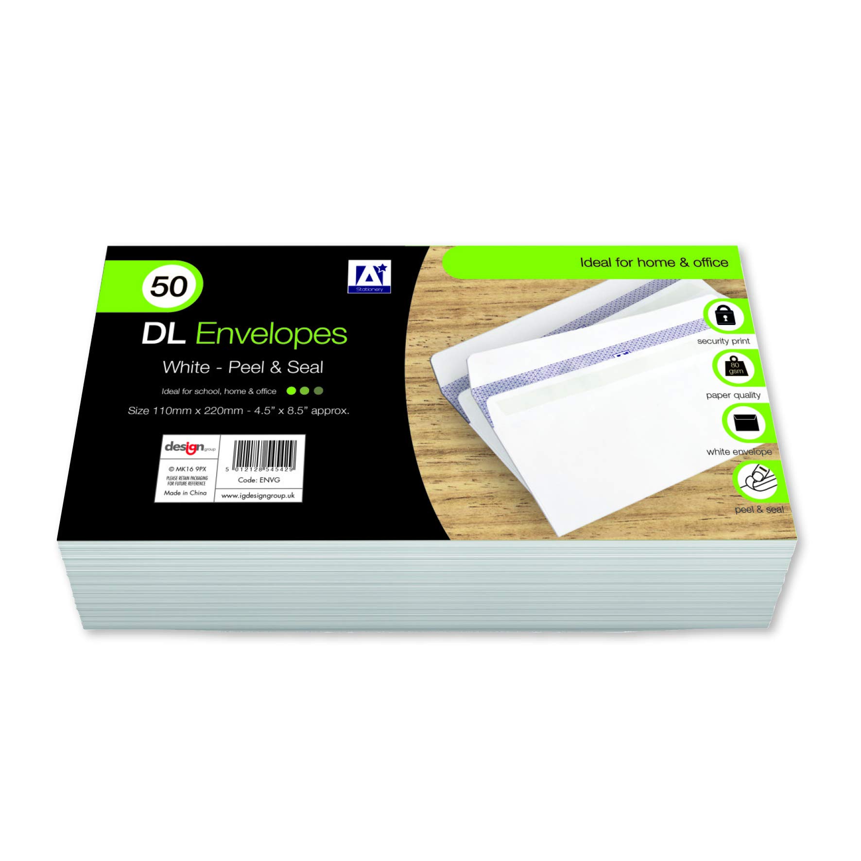 Anker DL Business Envelopes with Peel and Seal Closure - 110mm x 220mm - White - 50/Pack