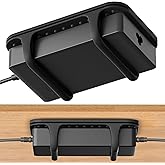 ELETIUO Universal Silicone Laptop Charger Holder,Under Desk Power Brick Mount Organizer for Charging Brick &amp; Cables,Flexible Non-Slip Power Bricks Mount,Secure Supply Holder for Laptop Charger,Black