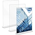 3 Pack Acrylic Sign Holder, 8.5 x 11 inches Clear Table Menu Desktop Display Stand Paper Holder Suitable for Restaurants, Office, Home, Store