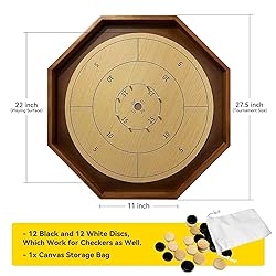 27 Inch Tournament Crokinole Board Game, 2 in 1