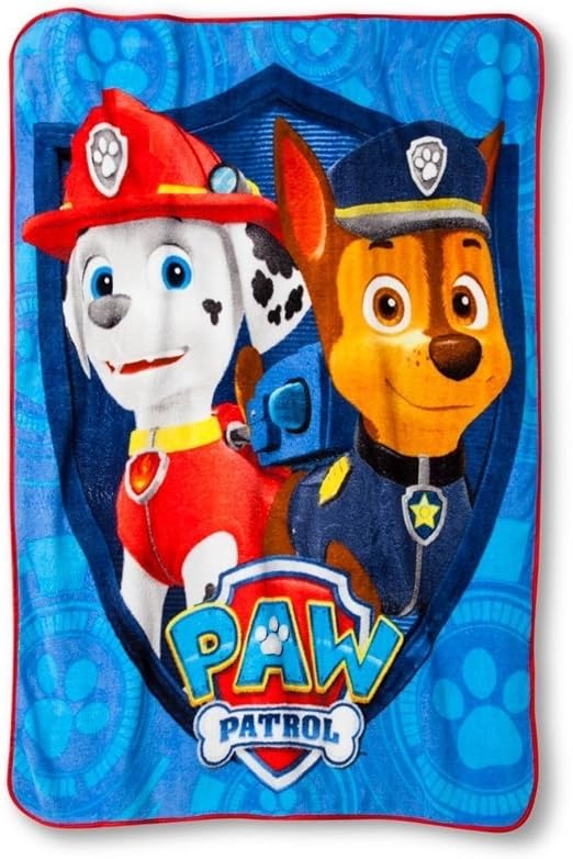 Paw Patrol Throw Blanket featuring Marshall and Chase 117 cm x 152 cm