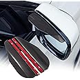 TOMALL 2Pcs Rear View Mirror Mirror Rain Visor Smoke Guard Universal Black Thicken Rear View Side Mirror Rain Eyebrow for Cars SUV Truck Rear View Mirror Cover Accessories (Black)