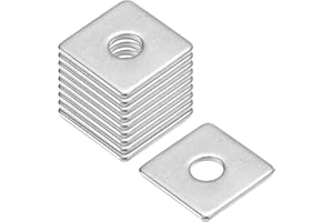 uxcell Square Washer, 10pcs M6x20x20x1.5mm 304 Stainless Steel Square Plate Washers Flat Pad Spacer Gasket for Hardware Fastener