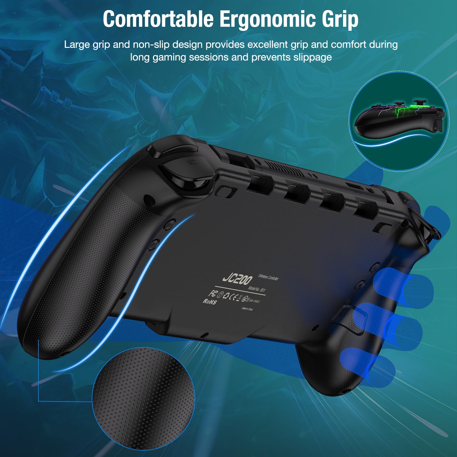 LIFUFUTEE Switch Controllers, Wireless Switch Pro Controller Replacement for Nintendo Switch Controller/OLED, Hall Effect One-Piece Joypad Controller with Programmable/Dual Vibration/Turbo/Wakeup