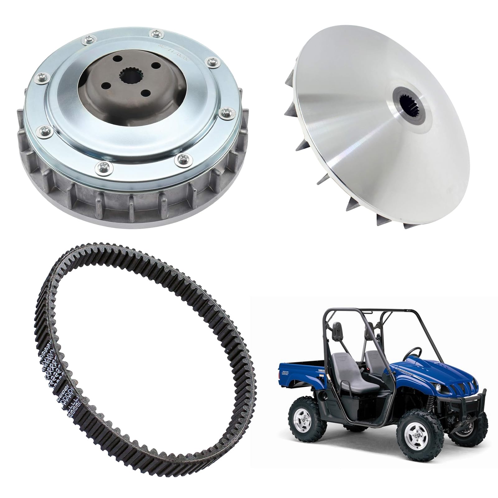 Photo 1 of LEAPTREND Primary Clutch Sliding Sheave & Fixed Sheave Plate & Drive Belt, Primary Drive Clutch Sheave Assembly for Yamaha Rhino Kodiak Grizzly 550 660 700 2002-2020 Replace 3B4-17606-00-00