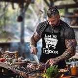 LINEN CLOSET Funny BBQ Apron for Men 2 Pockets Large 32x23 Kitchen Chef Gift view 4