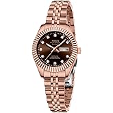 NIBOSI Watches for Women Analog Quartz Stainless Steel Dial with Day Date Luminous Waterproof Dainty Classic Luxury Diamond Elegant Dress Women's Watch for Small Wrists