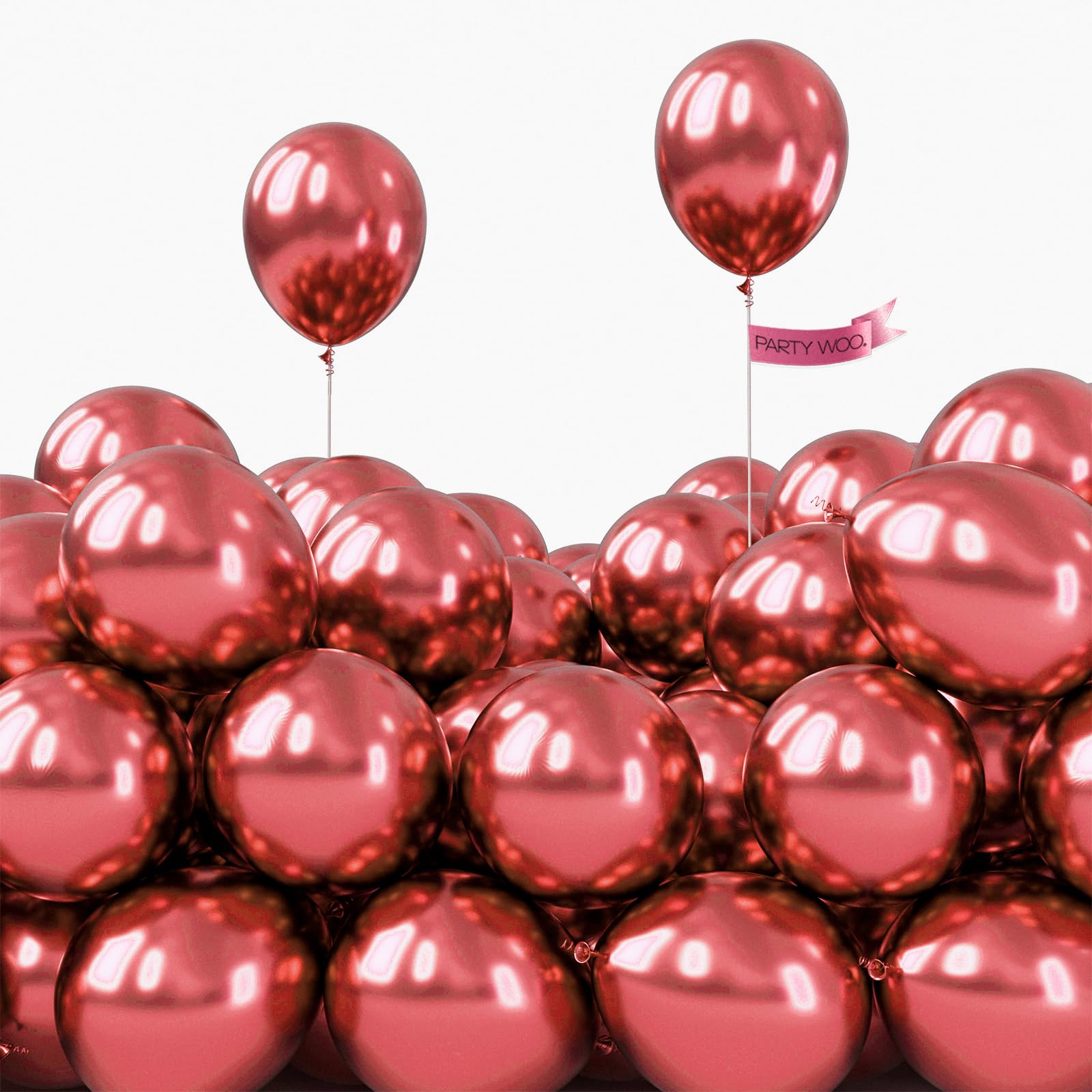 PartyWoo Metallic Pink Balloons 100pcs 5 Inch Chrome Hot Pink Magenta Fuchsia Balloons for Birthday Anniversary Bachelorette Wedding Baby Shower Gender Reveal 1950s Party Decorations Pink-G104
