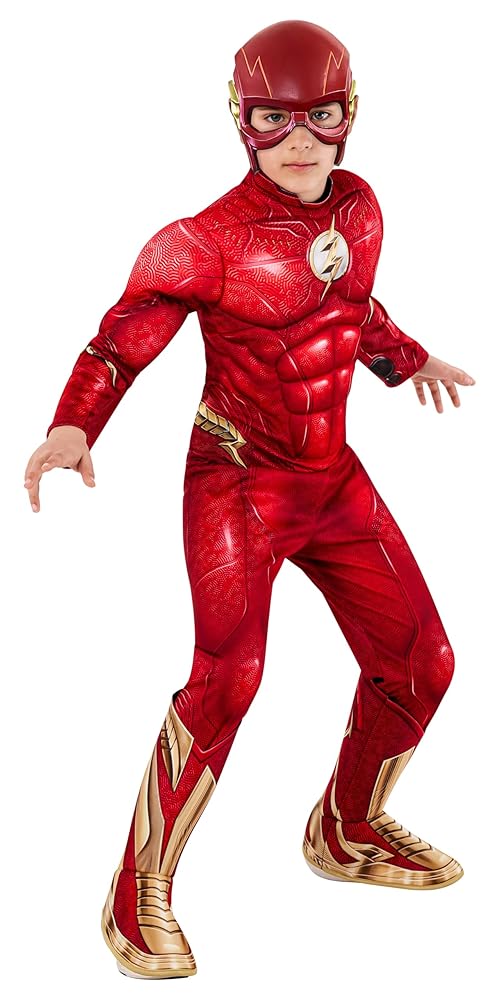 DC The Flash Movie: The Flash Deluxe Costume for Kids by Rubies, Boy's Large