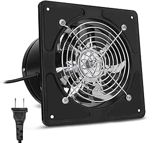 Beleeb 4 inch Exhaust Fan 12W 110V Wall Mounted Ventilation High Speed ...