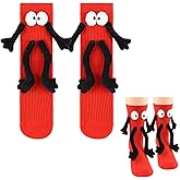 ONKZMORA 1 Pair Holding Hands Socks for Kids Boys Girls, Funny Cute Magnetic Novelty Crazy Silly Gifts Socks 4-11 Years