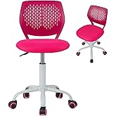 MEDIMALL Kids Desk Chair, Blue Ergonomic Kids Office Chair Ages8-12 w/Lumbar Support, Low-Back Teen Desk Chair for Girls Boys, Small Cute Kids Computer Chair for Bedroom/Study/Vanity Desk (Rose Red)