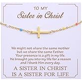 Kvekstio Christian Gifts Faith-Based Adjustable Stainless Steel Gold Cross Charm Bracelet Gift for Women, Baptism Jewelry