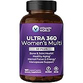 Vitamin World Ultra 360 Multivitamin for Women 50 Plus, Women's 50+ Multivitamin with Minerals & Herbs for Menopause Support, Supplement with Vitamin B, D, E & Zinc for Healthy Aging, 180 Caplets