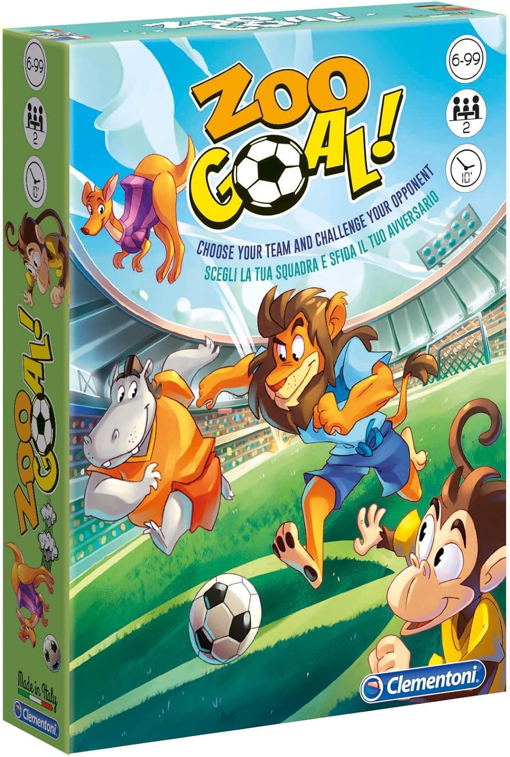 Clementoni 16570, Clementoni Pocket Games- Zoo Goal for Children and Adults, Ages 6 years Plus