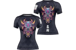FORMONIES Samurai BJJ Rash Guard for Women – Base Layer Compression Short Sleeve Shirt for MMA Grappling Jiu Jitsu