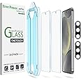 amFilm Auto-Alignment OneTouch for Samsung Galaxy S24 6.2" Screen Protector + Camera Lens Protector,Tempered Glass,30 Seconds Installation, Case Friendly , Bubble Free , Anti-Scratch [2+2 Pack]