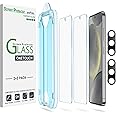 amFilm [2+2 Pack Auto-Alignment OneTouch for Samsung Galaxy S24 5G 6.2" Screen Protector, with Camera Lens Protector,Tempered