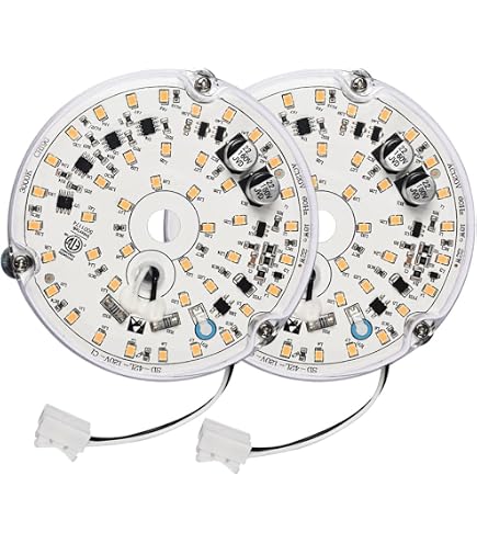5.3" Ceiling Fan LED Light Replacement Kit – 15W, 3CCT Dimmable (3000K/4200K/6500K), Round Retrofit Retrofit For Ceiling Fans, Pendants, Chandeliers