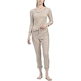 Tommy Hilfiger womens Waffle-knit Long Sleeve Jogger Pajama Set