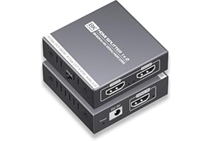 RYXN HDMI Splitter 1 in 2 Out 4K 120Hz 8K 60Hz, HDMI 2.1 Splitter Support HDCP 2.3, EDID, VRR, HDR10, Dolby, for PS5/4, Xbox, Fire Stick, Blu-ray Player, Hue Sync Box, etc