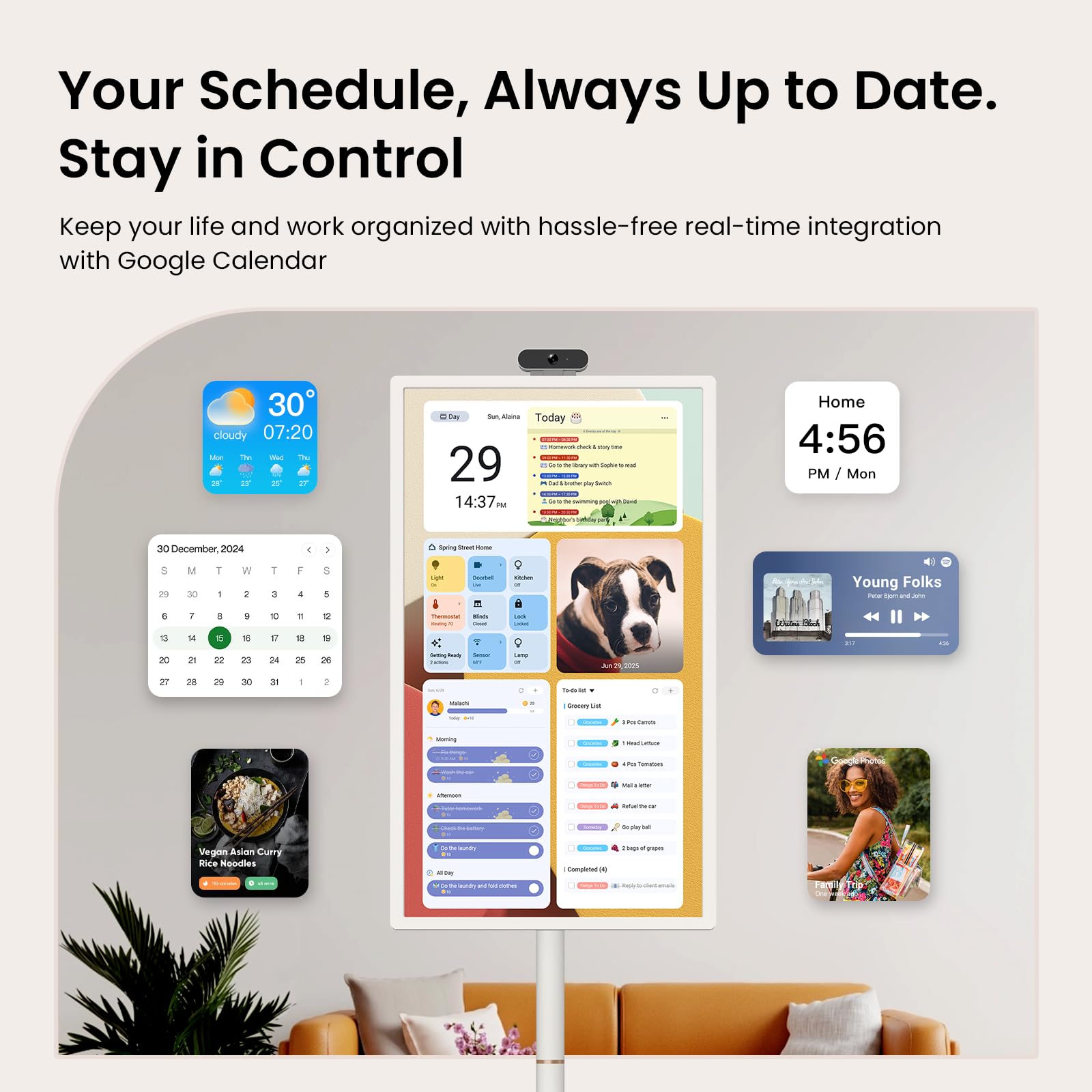ApoloSign 32'' UHD 4K Smart Portable TV 2nd Gen, 16(8+8) GB RAM+256GB, Android 15, EDLA-Certified, Portable Touch Screen Monitor, Built-in 15000mAh Battery, Full Swivel Rotation, Voice Remote Control