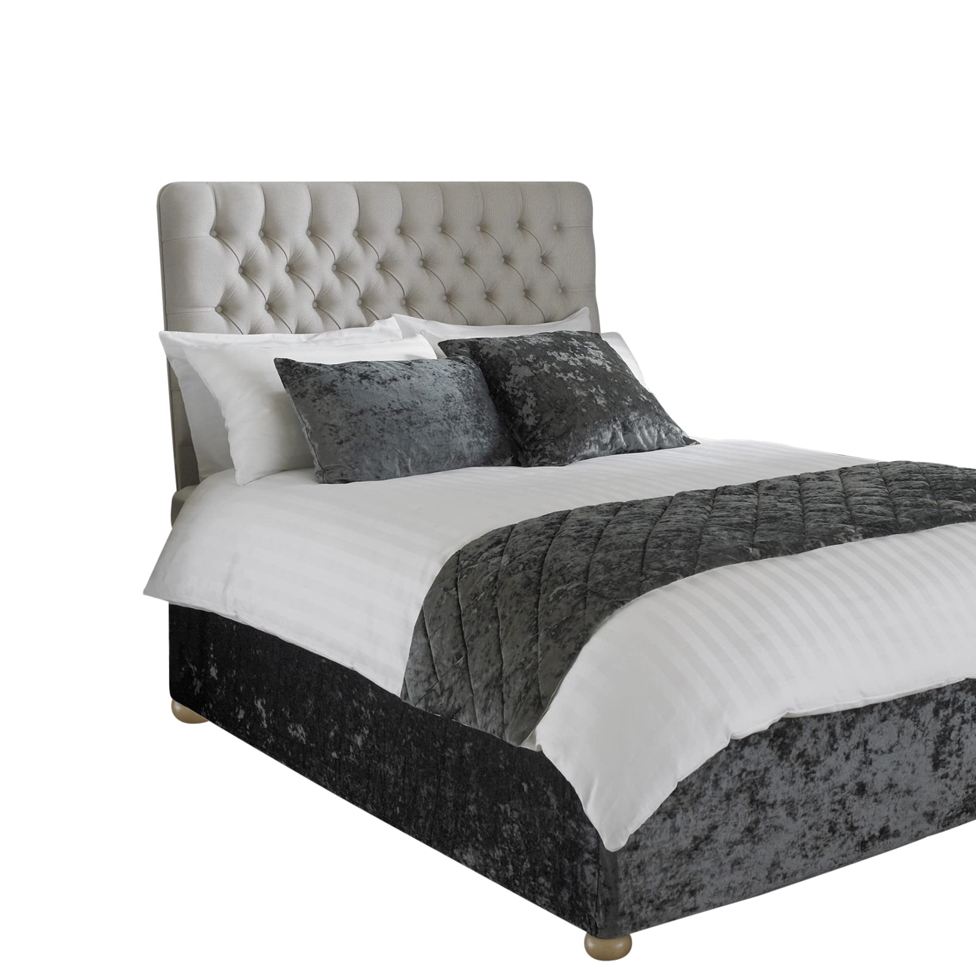 Riva Paoletti Verona Bed Wrap - Pewter Grey - Velvet Feel - Crushed Velvet Look - Elasticated - 100% Polyester - Super King Size - 180 x 200 x 50cm (53" x 74" x 20" inches) - Designed in the UK
