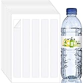 Tenare 75 Pcs 1.25" x 9.75" Water Bottle Labels Printable, Waterproof Blank Wraparound Labels Self Adhesive Water Bottle Sticker for Laser and Inkjet Printer, Matte White