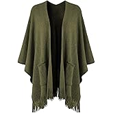Ferand Shawl Wraps for Women, Cozy Lightweight Poncho Cape with Pockets, Warm for Fall Winter Travel
