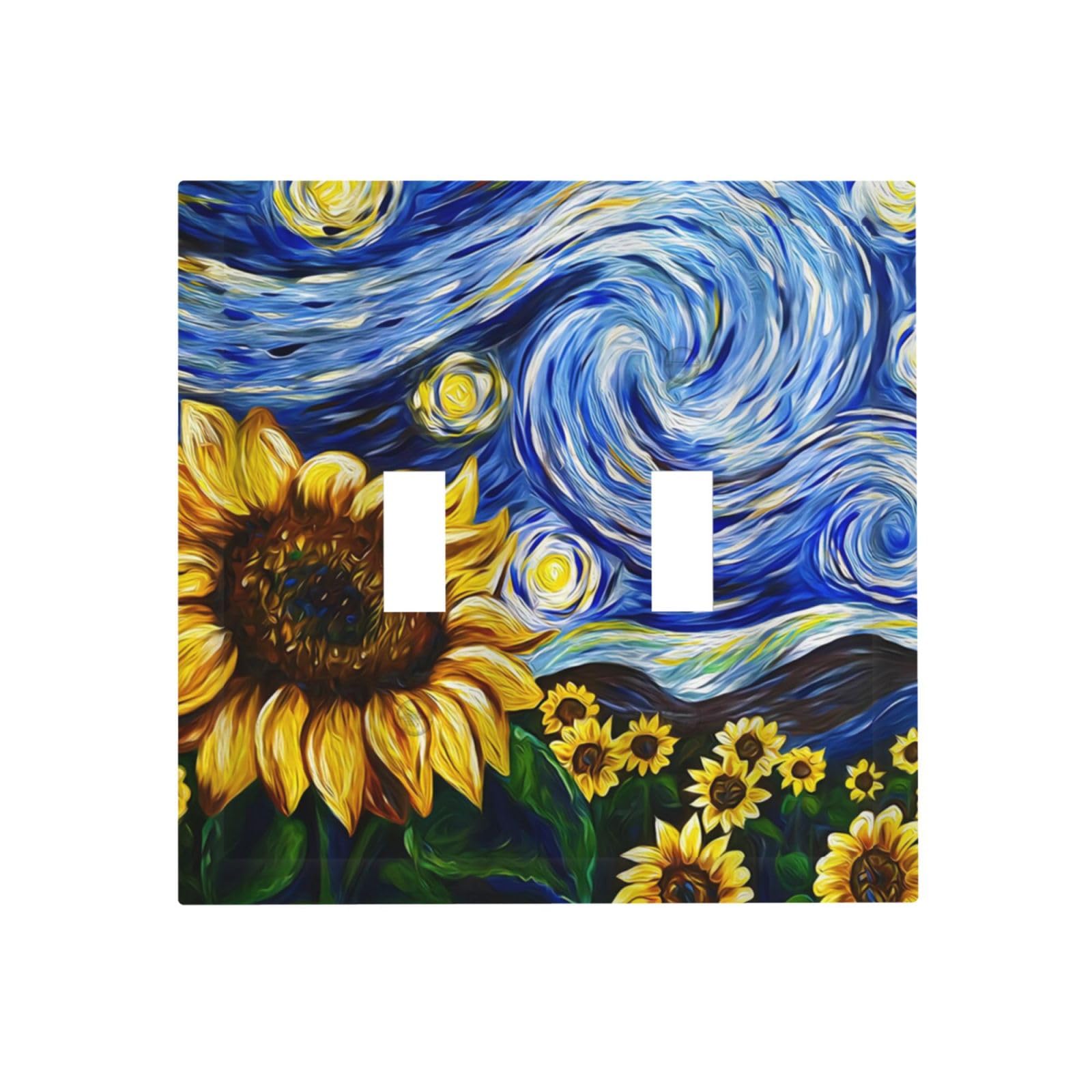 Sghxwp Vintage Abstract Blue Starry Sunflower