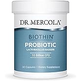 Dr. Mercola Biothin Probiotic - Digestive Health Supplement - Supports Healthy Metabolism - GMO-Free, Gluten-Free & Soy-Free - 30 Delayed-Release Capsules (30 Servings)